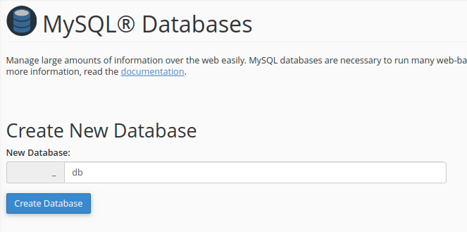 دیتابیس در Cpanel